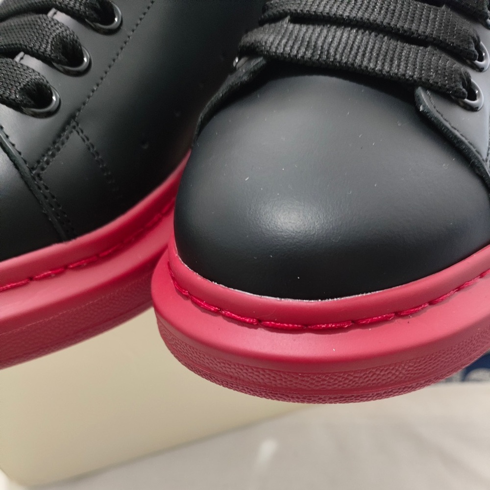 Alexander McQueen Black Sneakers with Red Platform and Silver Heel - Picture 2 of 6